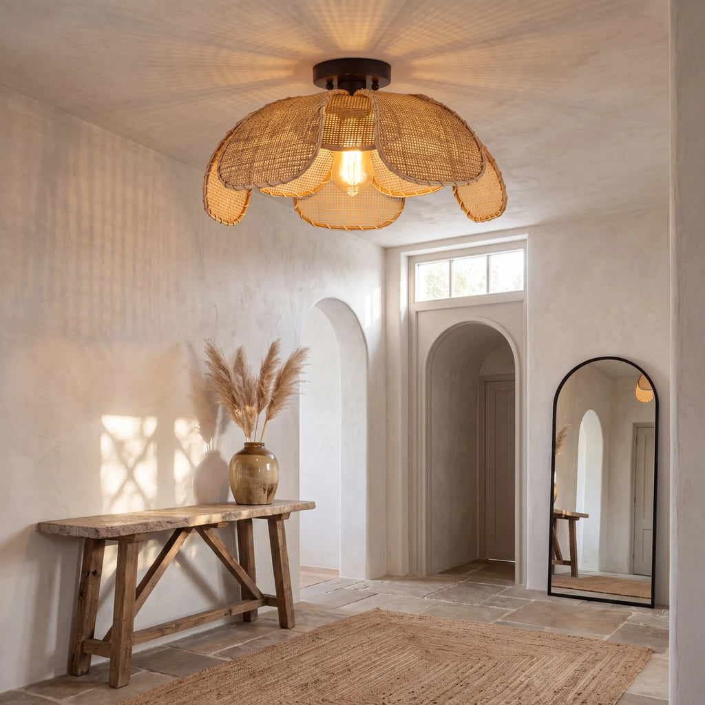 Willa Rattan Flower Ceiling Light