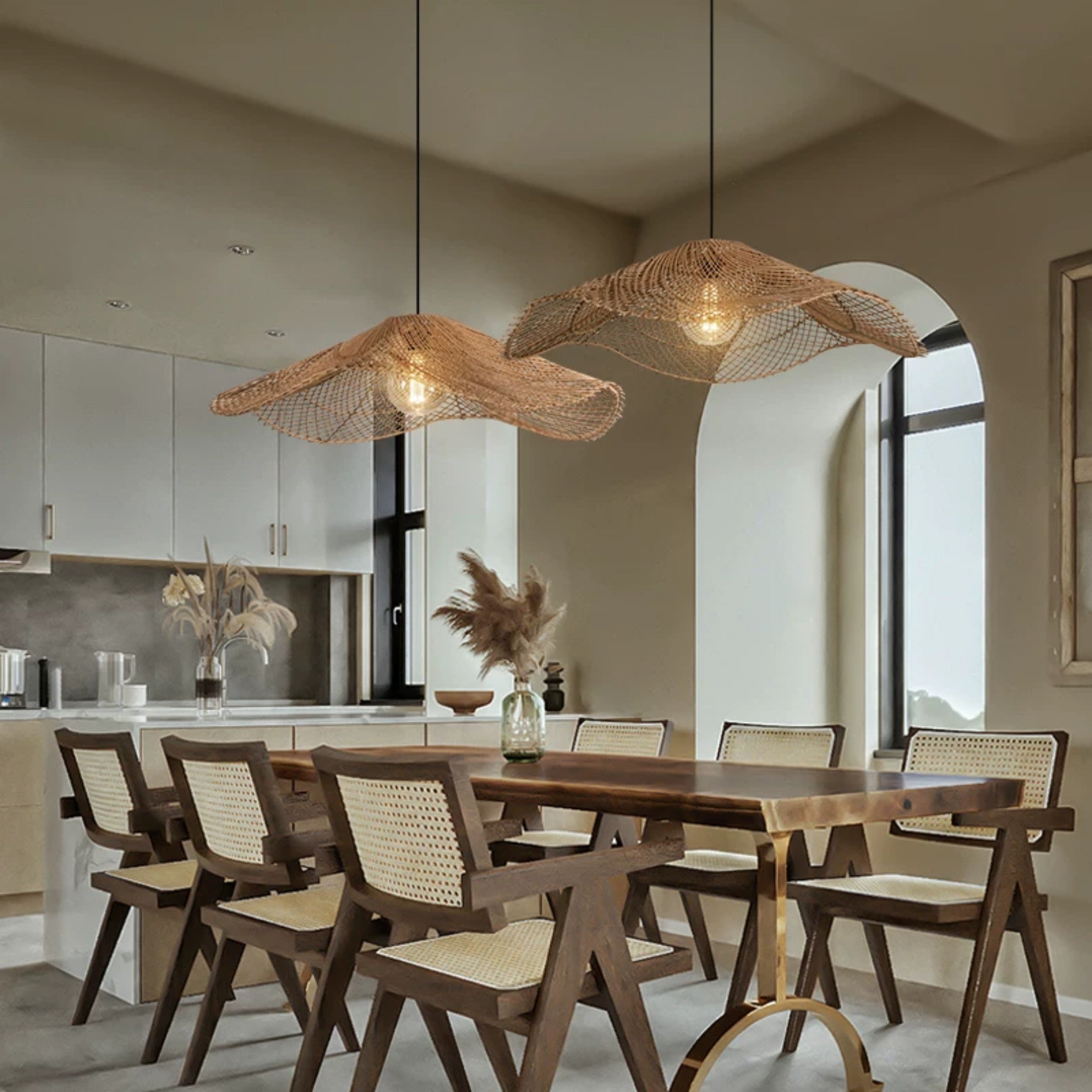 Chapeau Modern Rattan Ceiling Light